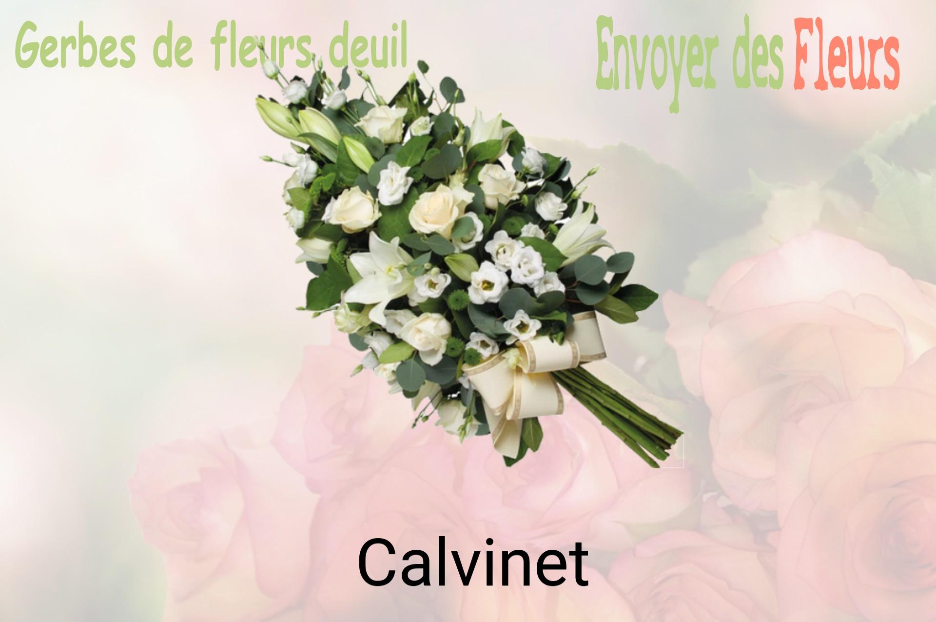 Gerbe de fleurs de deuil livrée à Calvinet